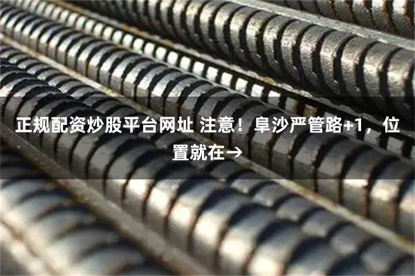 正规配资炒股平台网址 注意！阜沙严管路+1，位置就在→